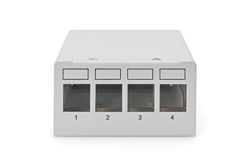 Digitus Desktop Modular Patch Panel - Suojattu - 4-porttinen - Harmaa - Teräs - Seinäkiinnitys - ROHS/REACH-yhteensopivuus - 86mm - 77,2mm (DN-93714)