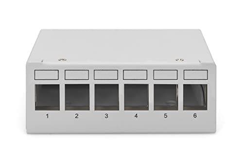 Digitus Desktop Modular Patch Panel - Afskærmet - 6-Port - Grå - Stål - Vægmontering - ROHS/REACH-overensstemmelse - 112 mm - 44 mm (DN-93716)