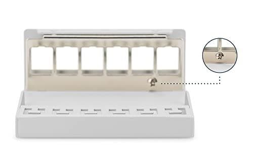 Digitus Desktop Modular Patch Panel - Afskærmet - 6-Port - Grå - Stål - Vægmontering - ROHS/REACH-overensstemmelse - 112 mm - 44 mm (DN-93716)