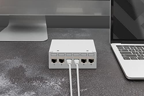 Digitus Desktop Modular Patch Panel - Afskærmet - 6-Port - Grå - Stål - Vægmontering - ROHS/REACH-overensstemmelse - 112 mm - 44 mm (DN-93716)