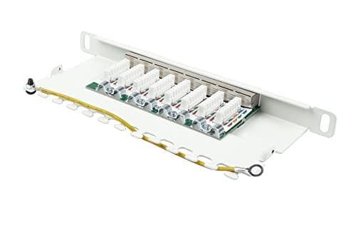 Patchpanel 25,40 cm (10") Kat. 6, 8-ports, 0,5 U, STP-afskærmet, værktøjsfri åbning, ren hvid (RAL9010), God (GC-N0125)