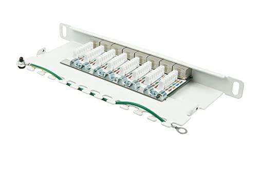 Patchpanel 25,40 cm (10") Kat. 6A, 8-ports, 0,5 U, STP-afskærmet, værktøjsfri åbning, ren hvid (RAL9010), Goo (GC-N0131)