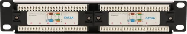 10 tommer CAT6a UTP patchpanel - 12 porte