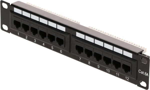 10 tommer CAT6a UTP patchpanel - 12 porte