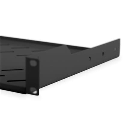 Digitus | Fixed Shelf for Racks | DN-19 TRAY-1-SW | Black | The shelves for fixed mounting can be installed easy on the two front 483 mm (19“) profile