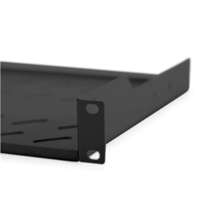 Digitus | Fixed Shelf for Racks | DN-19 TRAY-1-SW | Black | The shelves for fixed mounting can be installed easy on the two front 483 mm (19“) profile