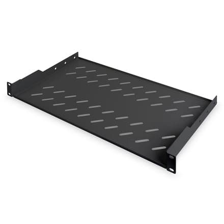Digitus | Fixed Shelf for Racks | DN-19 TRAY-1-SW | Black | The shelves for fixed mounting can be installed easy on the two front 483 mm (19“) profile