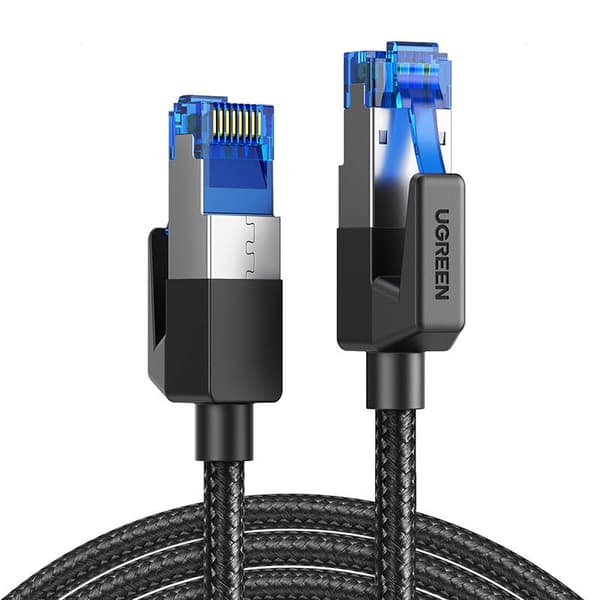 PATCH CORD UTP Ugreen Cat8, "NW153" fire din cupru, braided cable, viteza maxima 25 Gbps, 1.5m, negru "80430" (timbru verde 0.18 lei) - 6957303884308