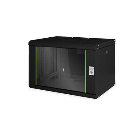 Digitus | Wall Mounting Cabinet | DN-19 07-U-SW | Black | IP protection class: IP20; Front door: Glass door, single opening; Cabinet type: Wall mounti