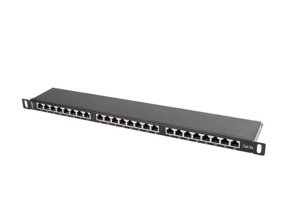 LANBERG PATCH PANEL 24-PORTAR 0.5U CAT.5E FTP SVART