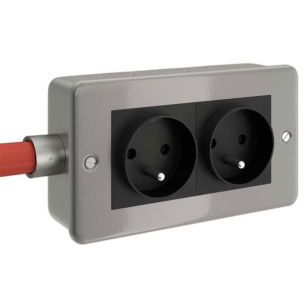 Creative Cables Vægboks Ctbox-2fra 2 Outlets Grå FR Plug