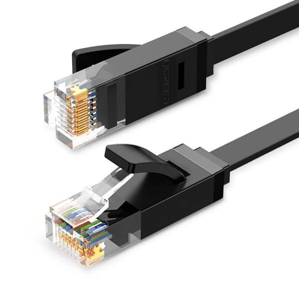 PATCH CORD UTP Ugreen Cat6, "NW102" fire din cupru, flat cable, viteza maxima 1 Gbps, 3m, negru "50175" (timbru verde 0.08 lei) - 6957303851751