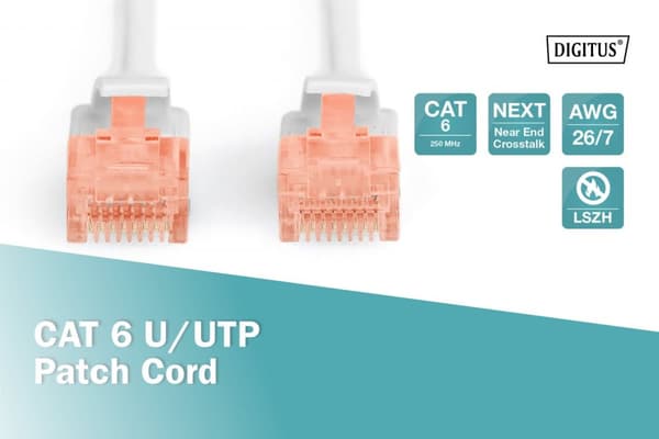 Digitus | CAT 6 | Patch-kaapeli | Suojaamaton kierretty pari (UTP) | Mies | RJ-45 | Mies | RJ-45 | Harmaa | 5 m
