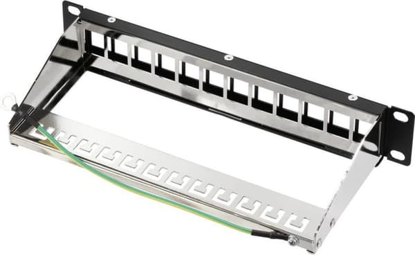 Renkforce RF-4996626 12 ports patchpanel 254 mm (10) Uden stik 1 HE Sort