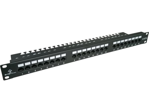 Alantec PK001 UTP cat.6 patchpanel, 24 LSA-porte med 1U 19" hylde