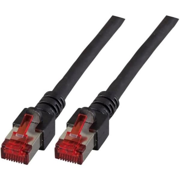 Nätverksanslutningskabel EFB Elektronik K5515.1 K5515.1 RJ45 CAT 6 S/FTP 1 m svart flamskyddsmedel, halogenfri, med cliq
