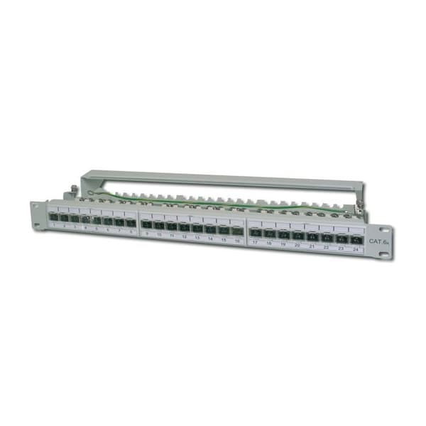 RJ45 kopplingspanel 24 portar CAT6a STP 1U - RJ45 hon kontakt kategori 6a STP (skärmad)