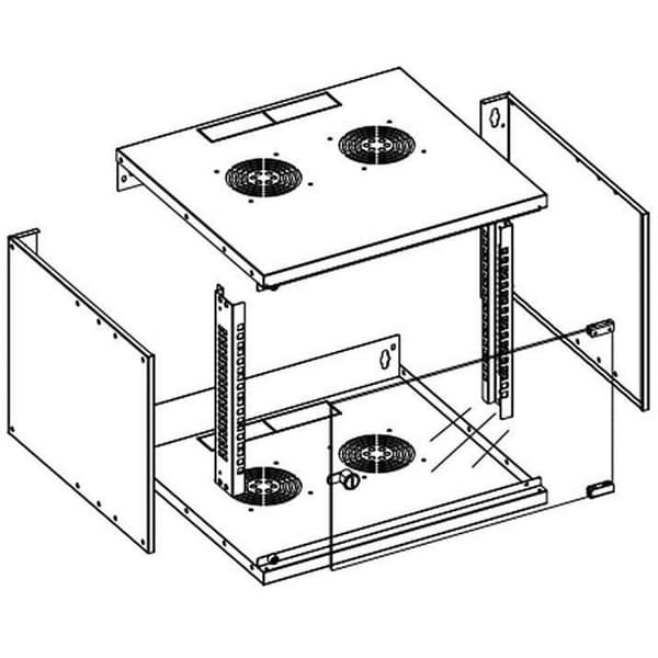 Techly Vægstativskab 19 6U D320 Sort samlet" I-CASE EL-1006B32