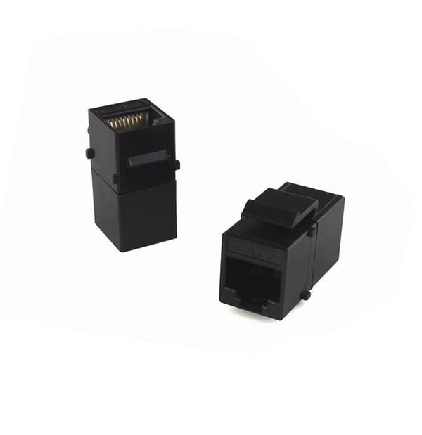 Dubbel kvinnlig Rj45-adapter Cat 6 Utp Keystone Typ Lapara Nätverk