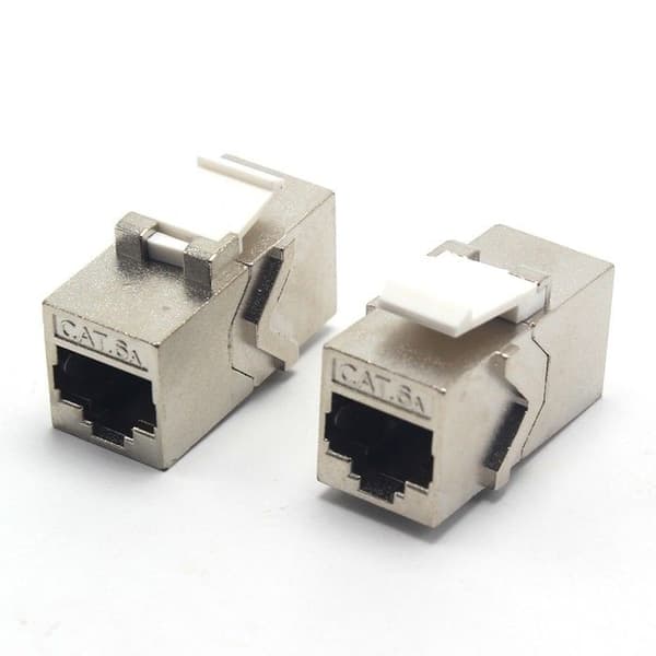 Rj45 dubbel kvinnlig adapter Cat 6a Ftp Keystone typ Lapara nätverkande