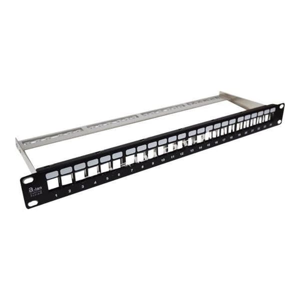 ALANTEC 1U 19" 24 Port Patch Panel Connector Monteringsplatta Svart