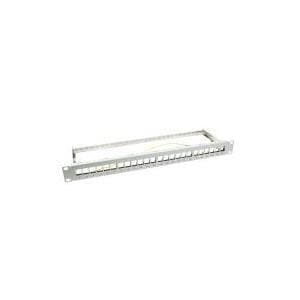 LogiLink 48,30 cm (19") Keystone Patch Panel, skærmet, lysegrå (RAL7035), 1 U, skærmet, til op til 24 Keystone-moduler, - 1 stk (NK4041)