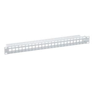 LogiLink 48,30 cm (19") Keystone Patch Panel, uskærmet, lysegrå (RAL7035), 1 U, uskærmet, til op til 24 Keystone moduler, - 1 stk (NK4044) Grå