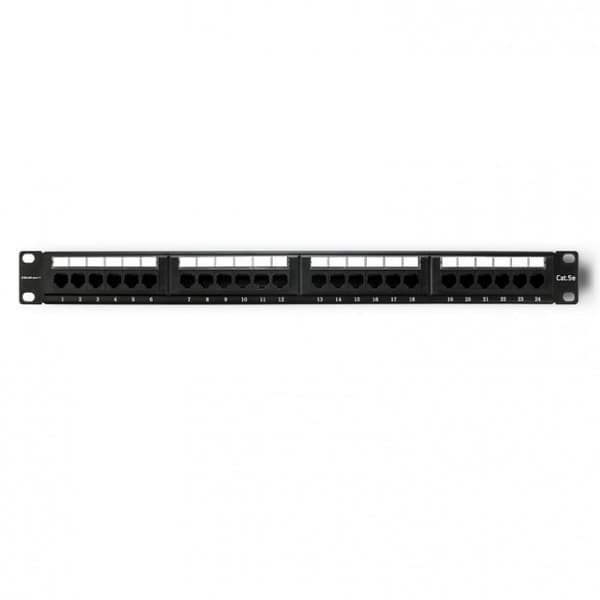 Qoltec Patch-paneeli RACK | 24 porttia | cat.5E UTP | Musta