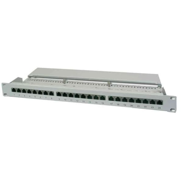 19" Cat.5e patchpanel 24 RJ45-portar - DIGITUS - Grå