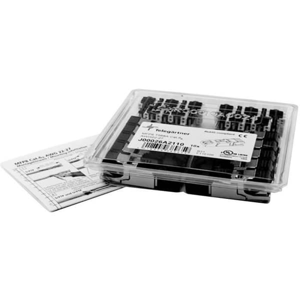 RJ45 hane CAT.6A skärmad RJ45 Telegärtner J00026A2112 hane, rak metall 10 st.