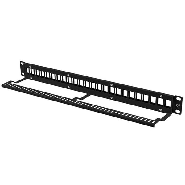 Brickpanel - Lanberg - PPKS-1024-B - 24 platser - Kompatibel med Keystone - Svart RAL9004