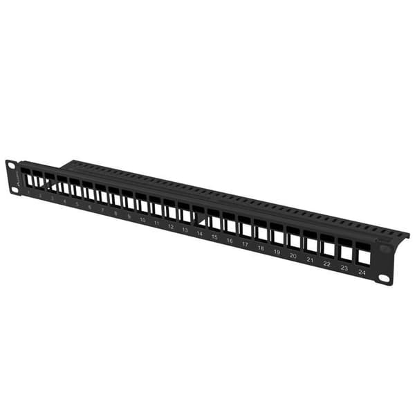 Brickpanel - Lanberg - PPKS-1024-B - 24 platser - Kompatibel med Keystone - Svart RAL9004
