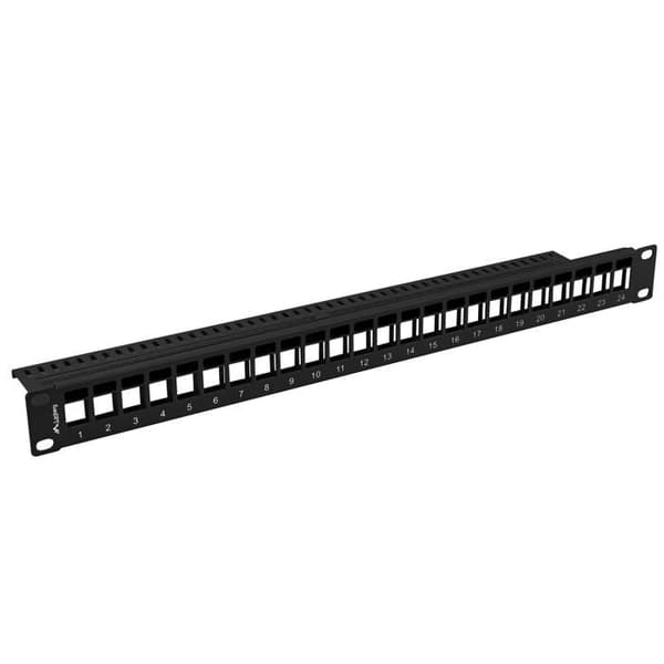 Brickpanel - Lanberg - PPKS-1024-B - 24 platser - Kompatibel med Keystone - Svart RAL9004