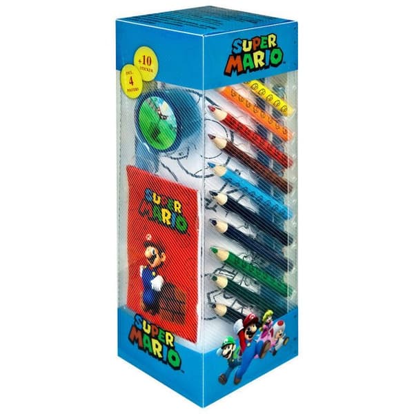 Pappersset - Nintendo - Super Mario Bros - Flerfärgad - Röd - Innehåll