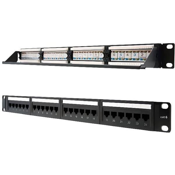 Patchpanel - NANOCABLE - 10.21.3124 - 24 portar - UTP Kategori 6 - 19" RJ45 Black
