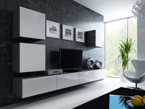 Cama Square skab VIGO 50/50/30 grå/hvid højglans