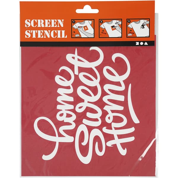 Screenstencil - Schablon - Home sweet home - 20x22 cm
