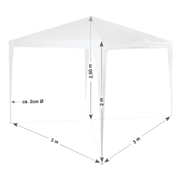Havepavillon med 3 sider - blå