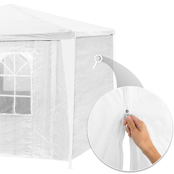 Partytält 9x3m med 8 sidodelar - vit