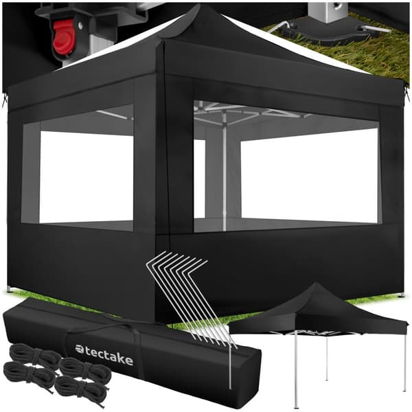 Paviljong Olivia 3x3m med 4 väggar - svart