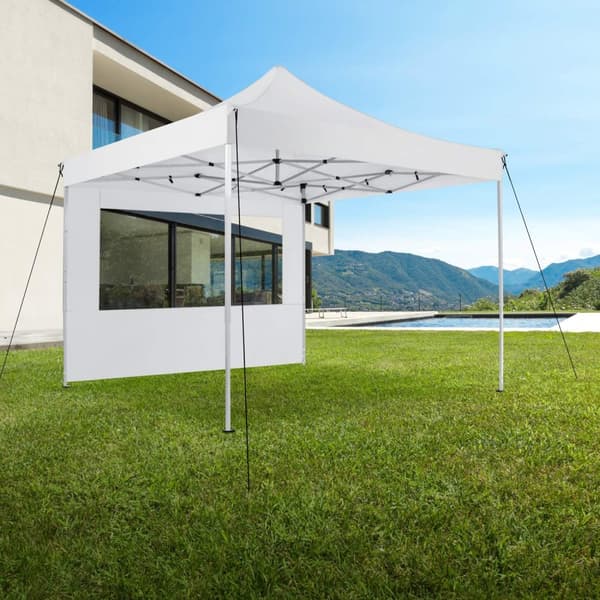 Hopfällbar partytält Olivia 3x3 m med 2 sidodelar - vit