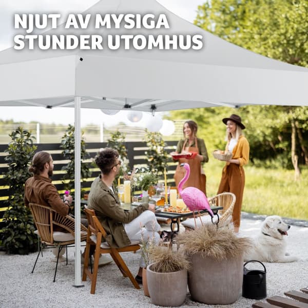 Paviljong Olivia 3x3m med 4 väggar - vit