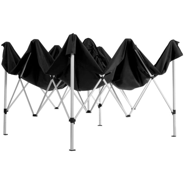 Easy up pavillon Olivia 3x3 m med 2 sidestykker - sort