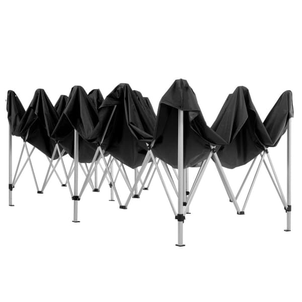 Easy up pavillon Viola 3x6 m med 2 sidestykker - sort