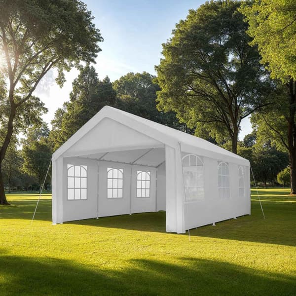 Festtelt 6x4 med 4 sidedele - hvid