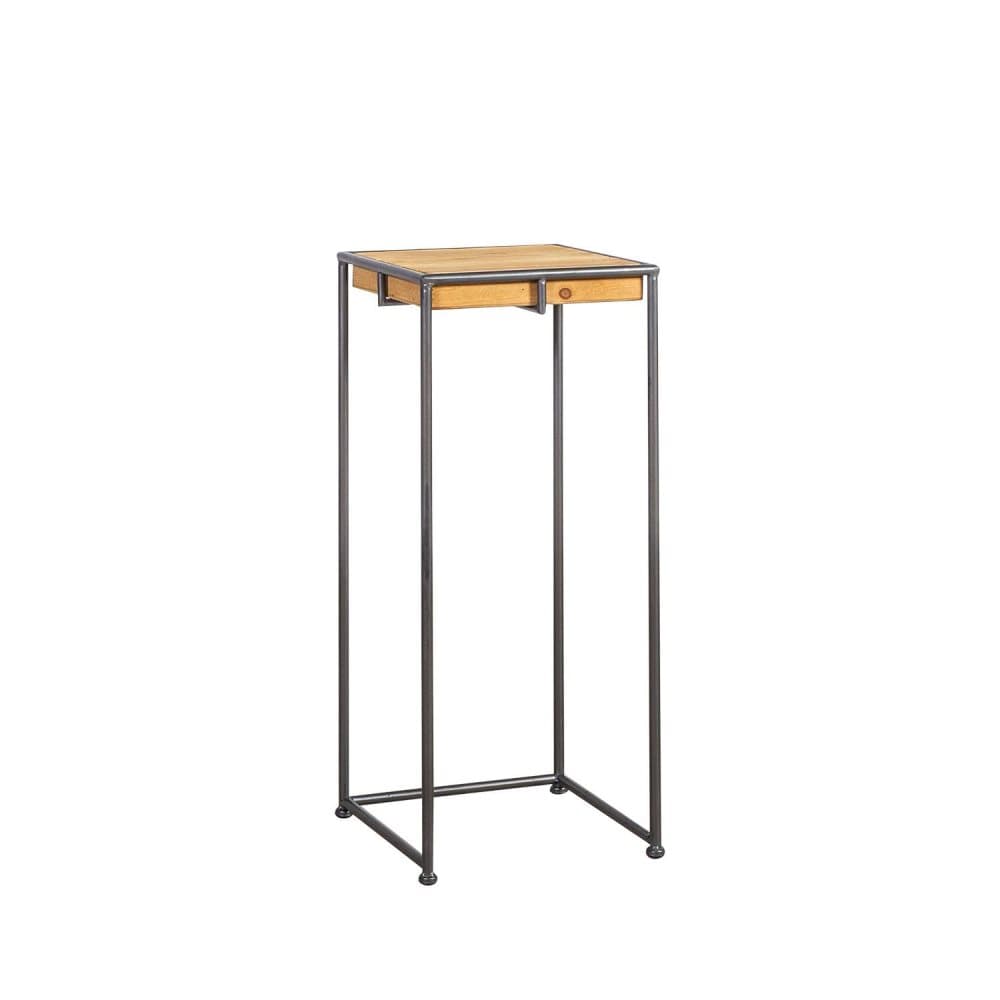 Kukkapöytä FERRO 34x34xH80cm, levy: kuusi, väri: luonnollinen, runko: musta metalli