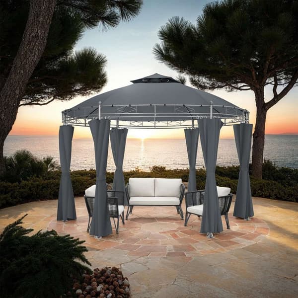 Havepavillon rund 3,5m Siana - anthrazit