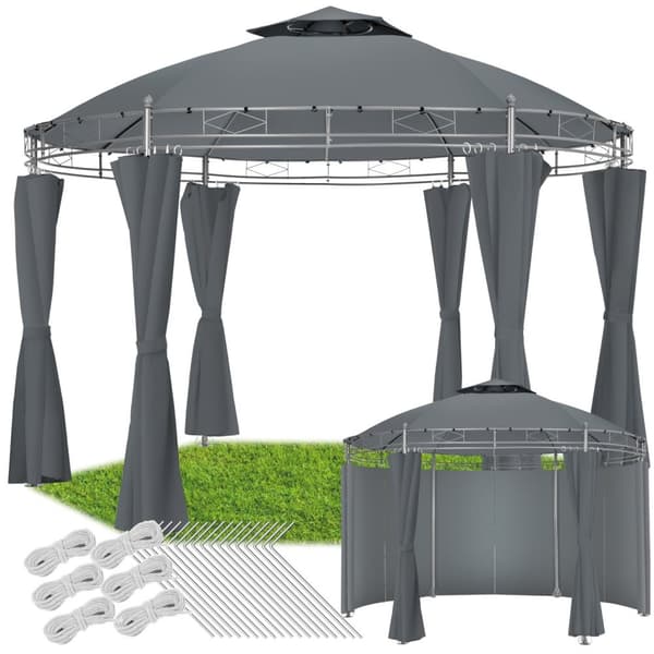 Havepavillon rund 3,5m Siana - anthrazit