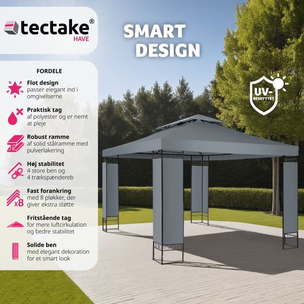 Havepavillon Leyla 3,9x2,9m - anthrazit