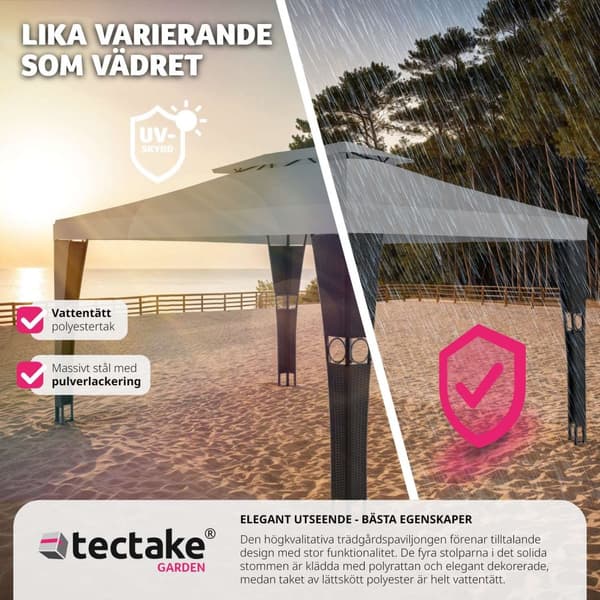 Paviljong i konstrotting Mona 3x4m - svart/antracit